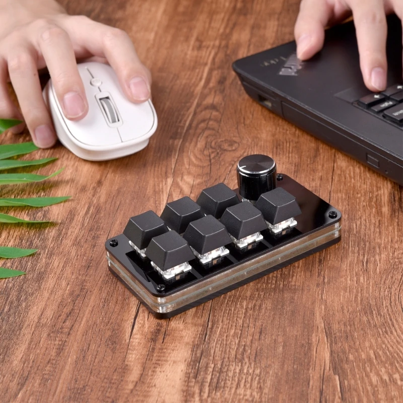 มาโครคีย์บอร์ดการเขียนโปรแกรมปุ่มกด 7 ปุ่ม 1 ปุ่มคีย์บอร์ดเครื่องกลปุ่มมินิ