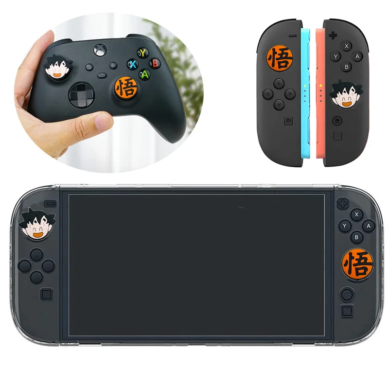 Dragon Ball Son Goku Silicone Rubber Thumb Grip for Nintend Switch 2 PS5 XBOX JoyCon Controller Joystick Cap Protective Cover