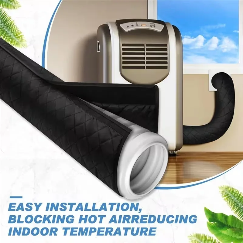 Insulated Portable AC Exhaust Hose Cover Quilted Air Conditioner Vent Pipe Heat Insula Sleeve Reduce Heat Transfer Save Energy
