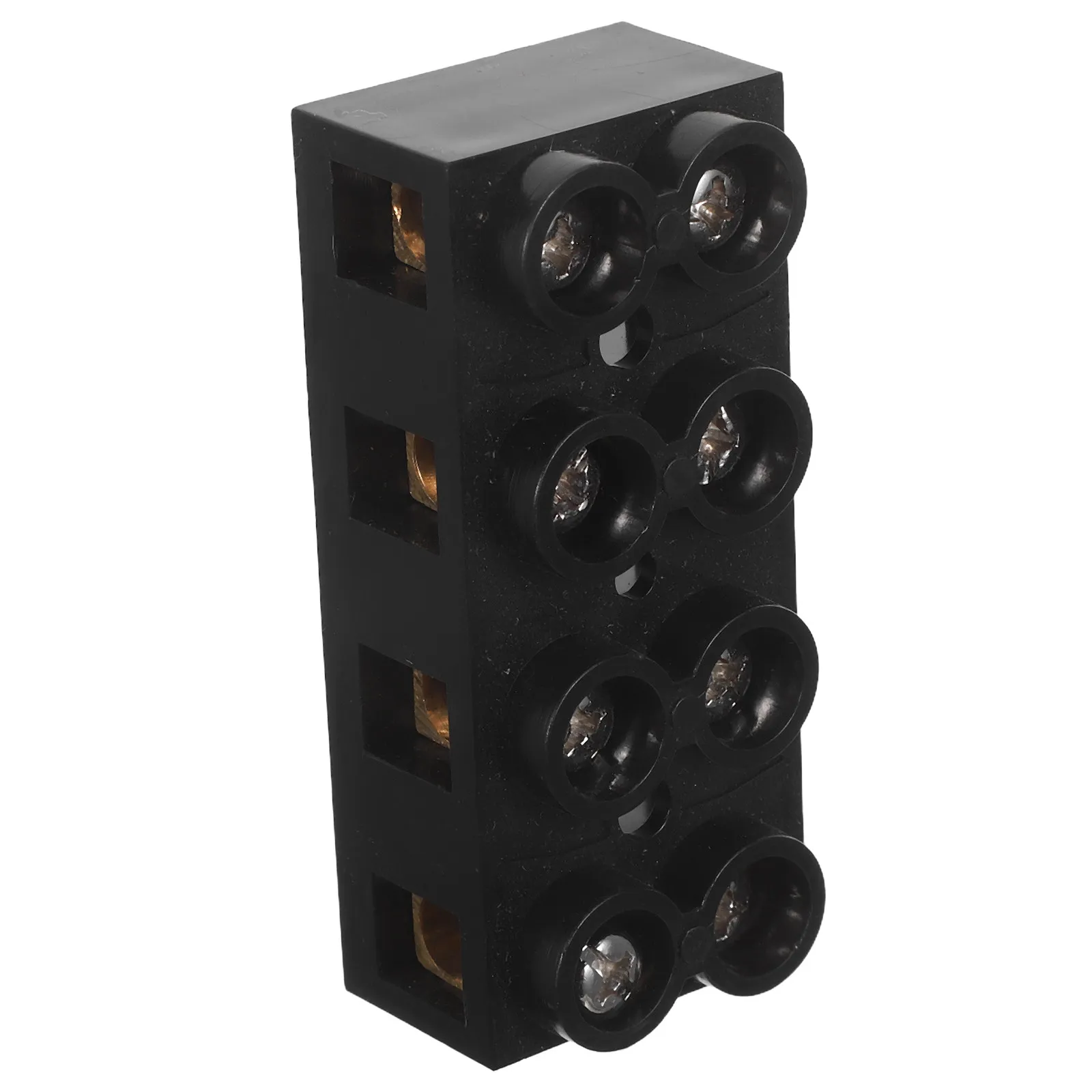 4 Position 60A Screw Terminal Block Dual Row Electrical Barrier Strip Flame Retardant Ground Circuit Connector for High Power