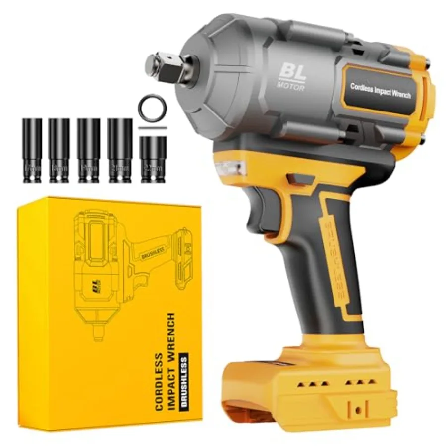 

Беспроводной ударный гайковерт 1/2 дюйма для аккумулятора DeWalt 20В, 1200 Нм, высокий крутящий момент, бесщеточный, 3 скорости, 5 режимов