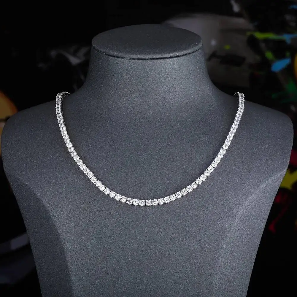 

Fashion Jewelry Necklaces 3 MM Tennis Moissanite Lab Grown Diamond Necklace