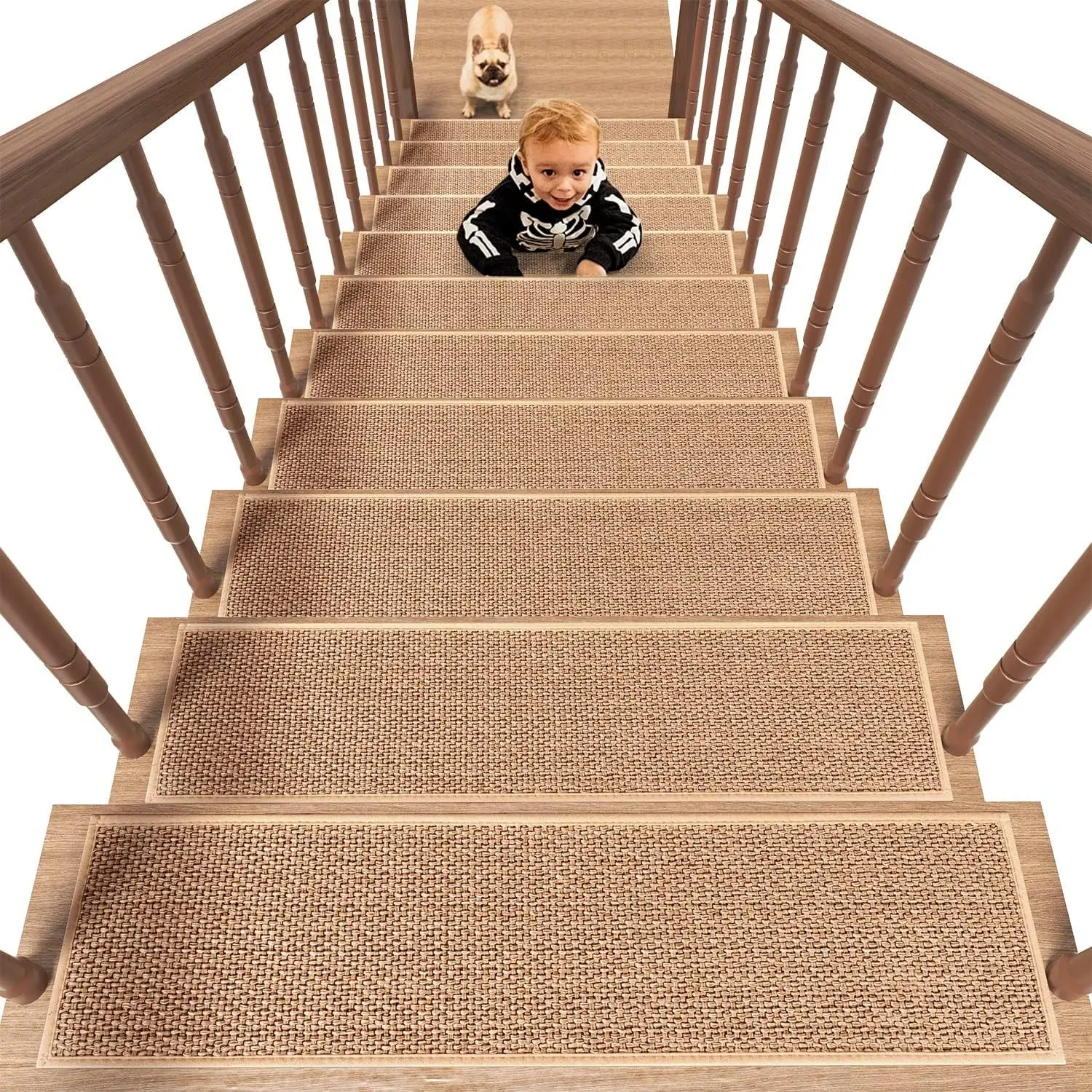 

76*20 Non-slip Tpe Liner Non-slip Carpet Stair Treads for Wooden Steps Safety Rug with Soft Plush Comfort Indoor Runner for Kids