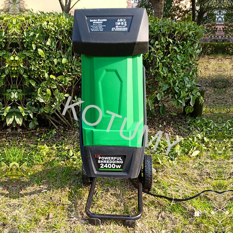 2400W 50L Electric Branch Shredder Garden Shredders High Power Tree Leaf Wood Branch Crusher Electric Pulverizer Garden Tool