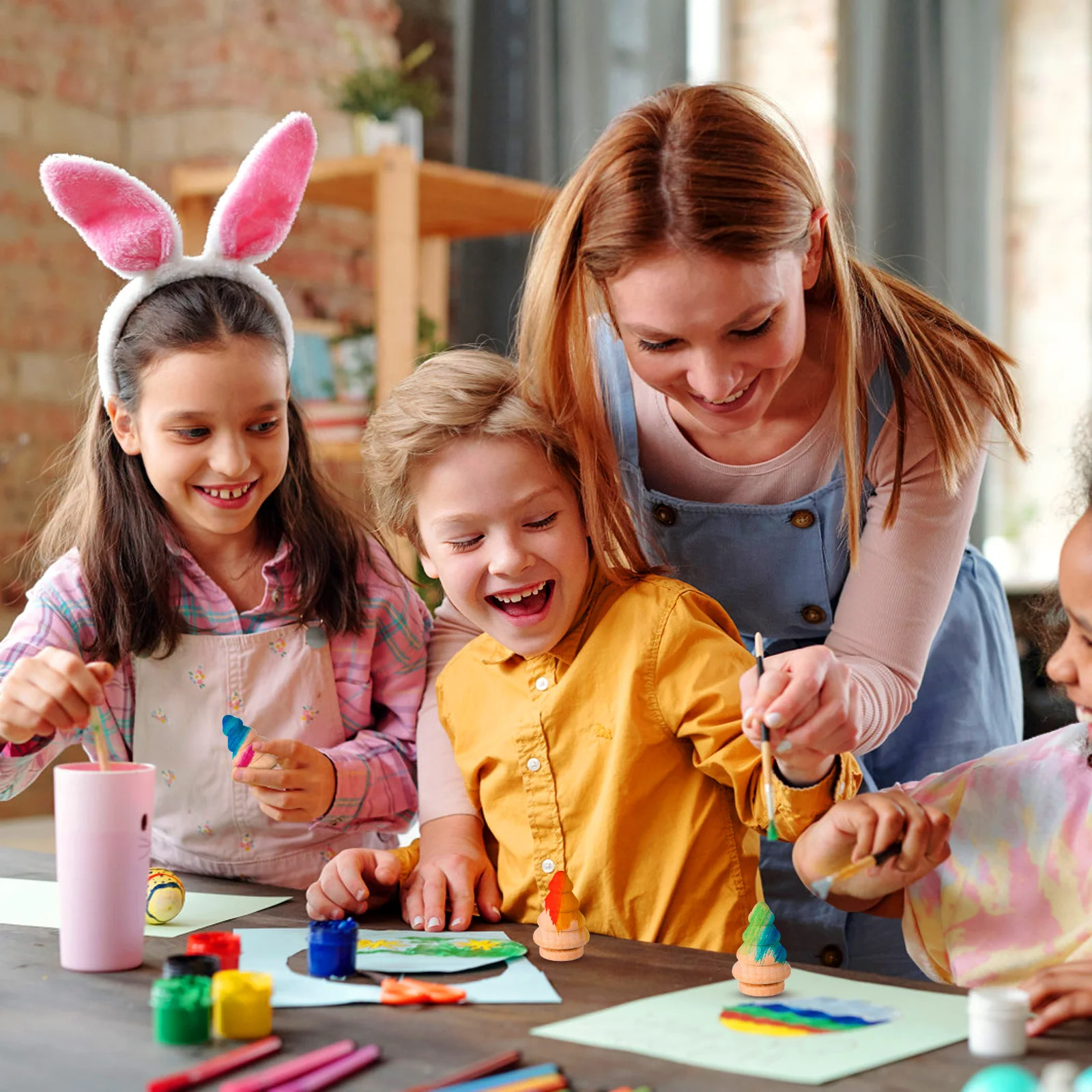 

10pcs Wooden Figurines Snowman Shape Diy Craft Kits For Unpainted Educational Art Activity Game Wedding Party