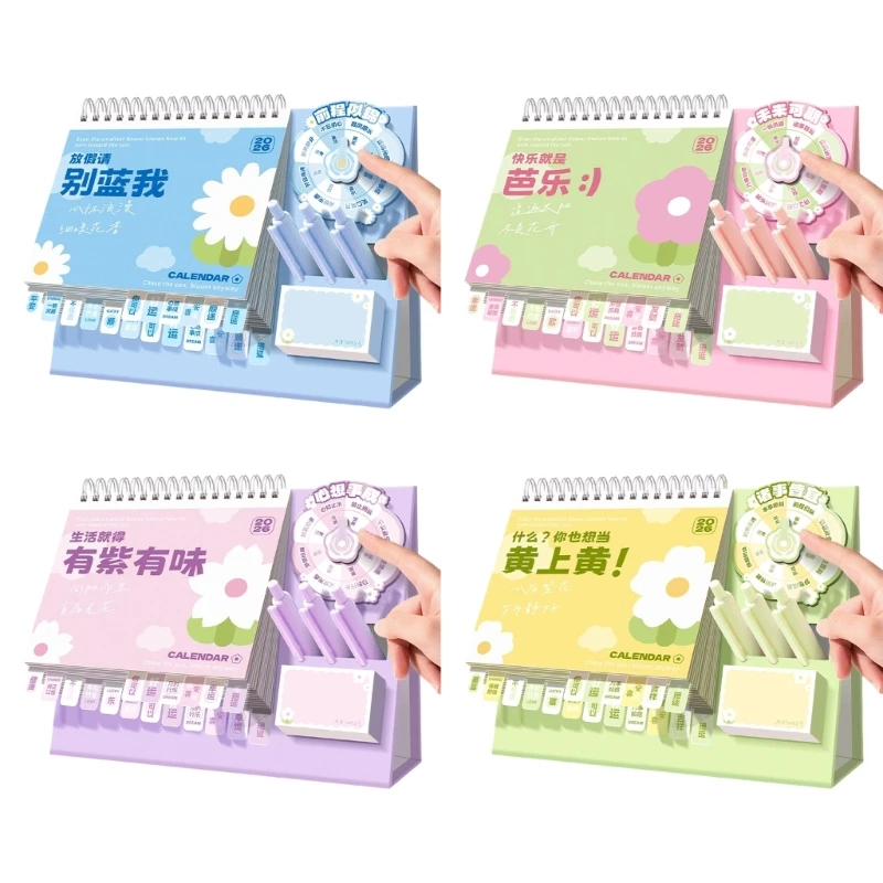 W89C 2026 Miniature Calendar Planner Combined Notepad Space Saving Design Smooth Writing Experience Decoration Stationery