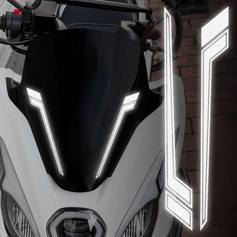 1 Paar Reflektierende Geometrische Linien Motorrad-Aufkleber Wasserdicht DIY Vordere Verkleidung Kraftstofftank Seitenkarosserie Selbstklebende Vinyl-Aufkleber