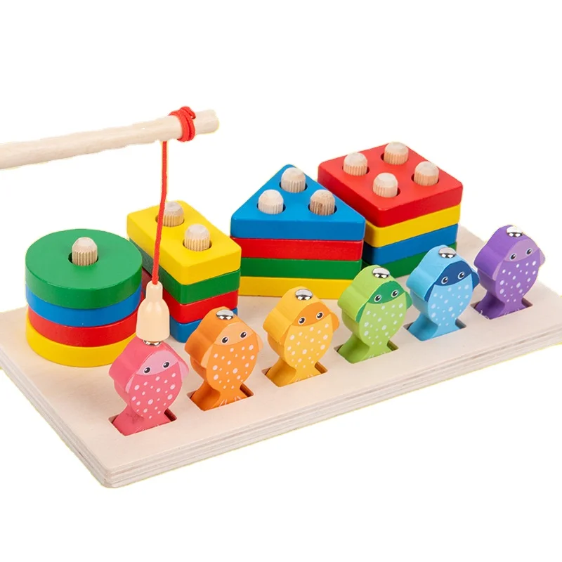 Puzzle Montessori in legno con colori e forme abbinate, giocattolo educativo precoce per bambini, aumenta la cognizione del colore e le abilità pratiche
