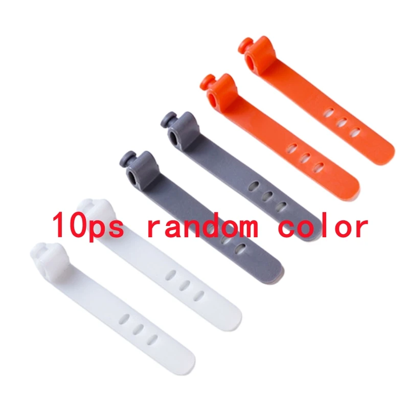 10Pcs 3-Hole Silicone Cable Organizer Cord Winder Home Office