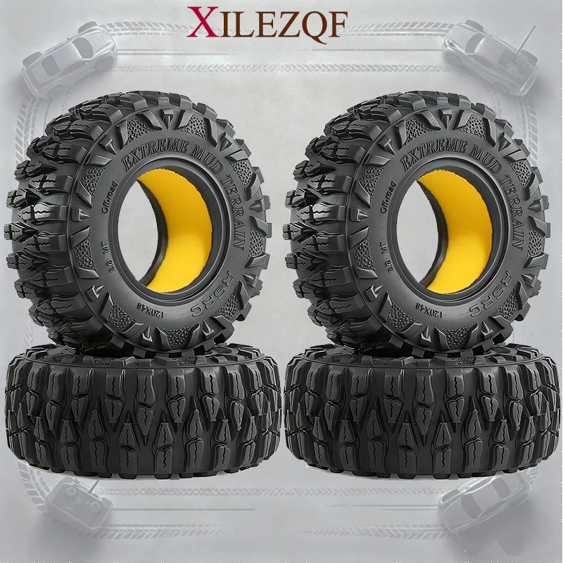 4 pneus 2.2 Super Grip, pneus macios, diâmetro externo de 120 mm, para carros de controle remoto (RC) de escala 1/10, modelos Axial Wraith, SCX10, Capra, Traxxas TRX4, TRX6.