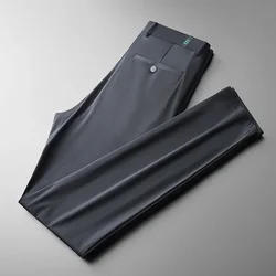 TFETTERS Brand Fashion Ice Silk Pant Men 2025 Spring and Summer Thin Breath Straight Casual Pants Comfortable Mid Loose Trousers