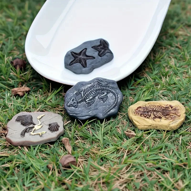 Juego de Mini modelo fósil de dinosaurio, estatuas de resina Vintage, diseño de pájaro y pez, micropaisaje, adorno para casa de muñecas, juguete artesanal, 4/5/8 Uds.