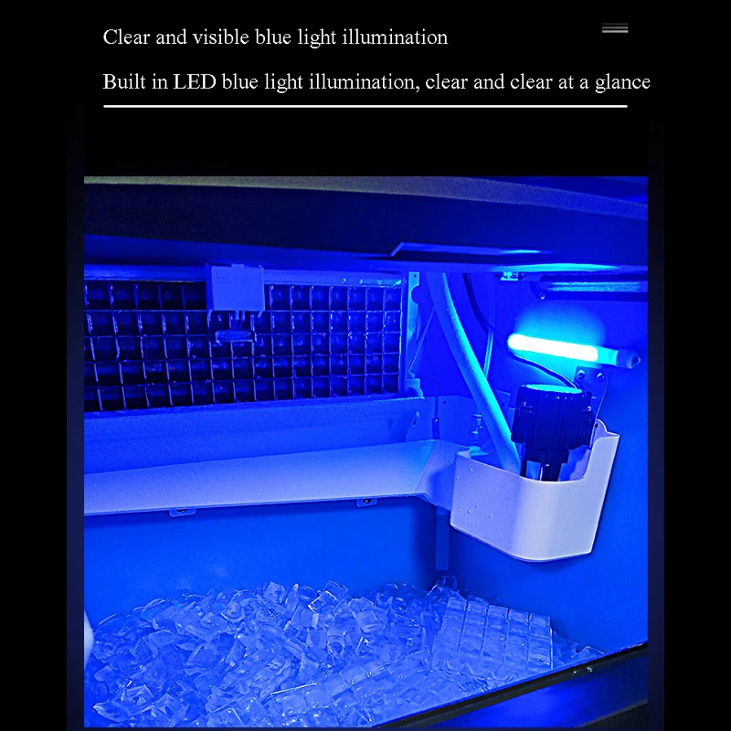 Commercial 200kg 500lb Cube Ice Making Machine, Cube Ice Machine, Auto-Clean Function & Durable Build