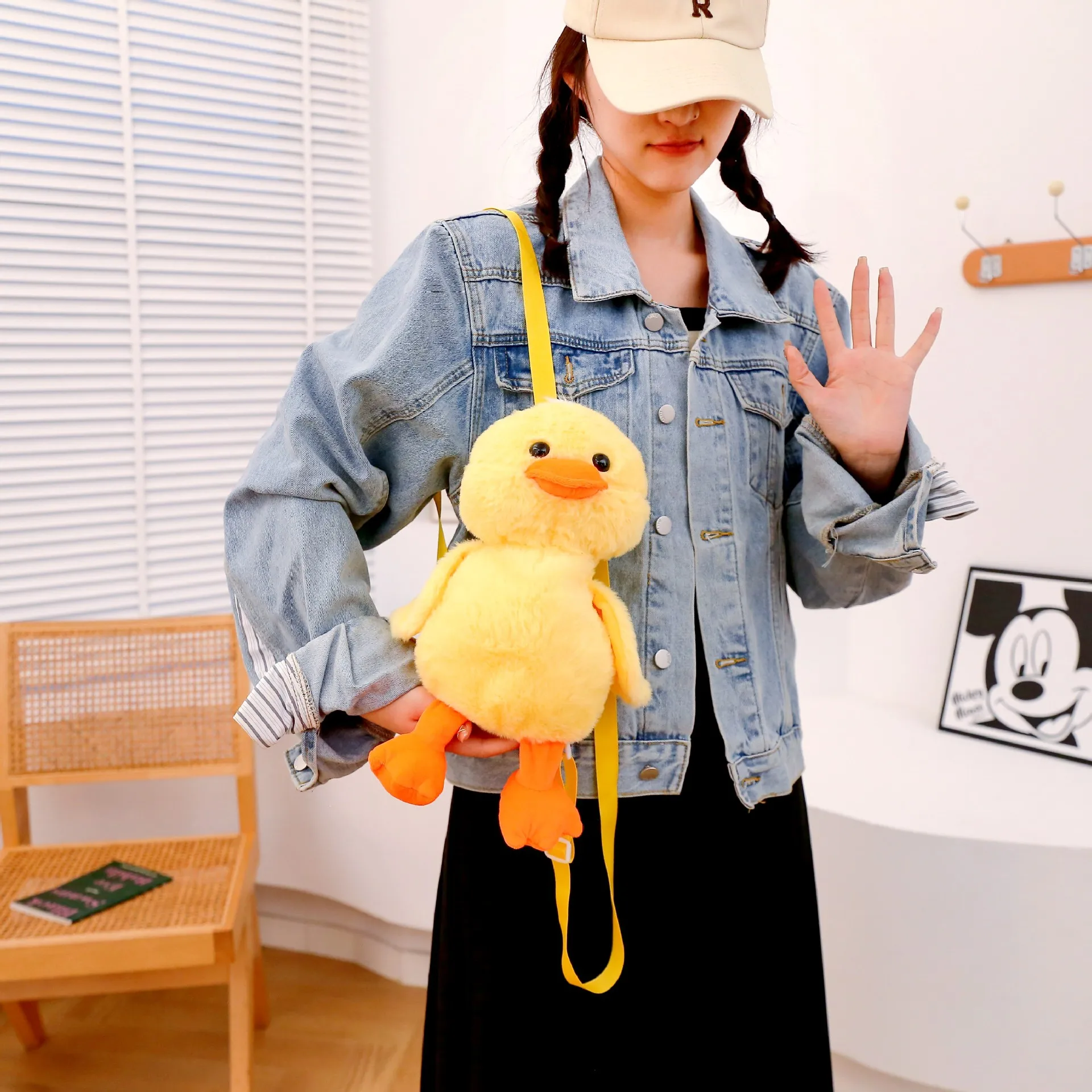 1-10PCS Small Yellow Duck Plush Bag 2024 New Cute Shoulder Bag Teenage Girls Traveling Backpack Hundreds of Animal Cartoon Bag