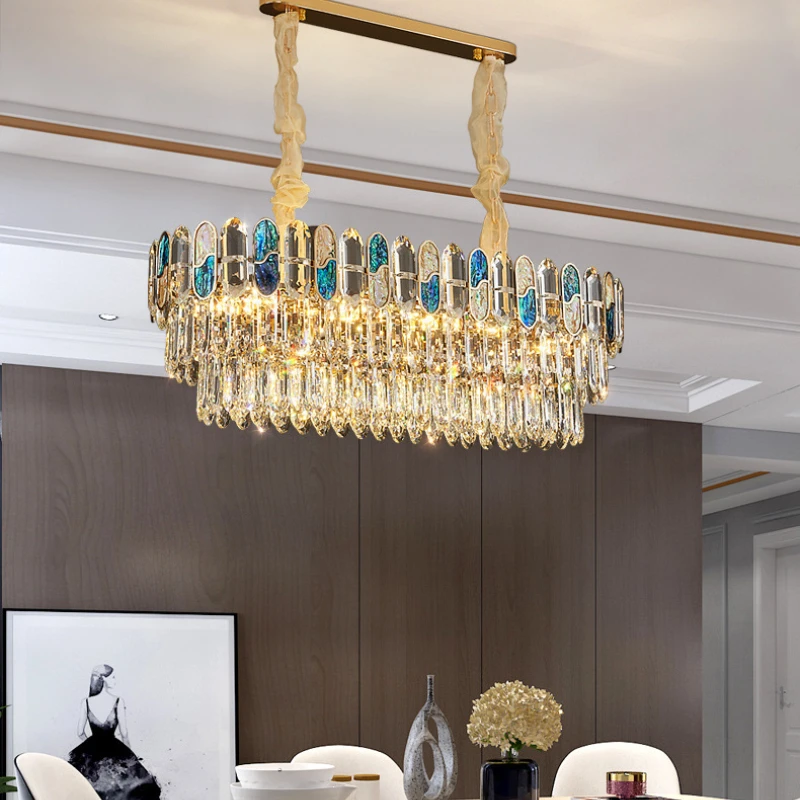 Gold Luxury Crystal Chandelier Living Room Advanced Ceiling Light Simple Living Room Bedroom Kitchen Villa Modern Hanging Light