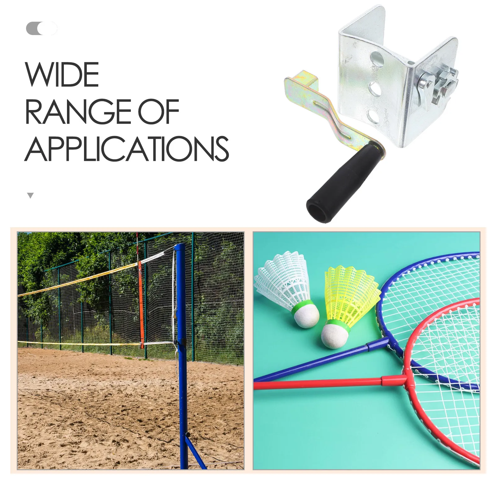 Sports Fitness Cord Tightener Hand Crank Rope Tensioner for Badminton Volleyball Poles Stable Net Tightening Outdoor School Gym