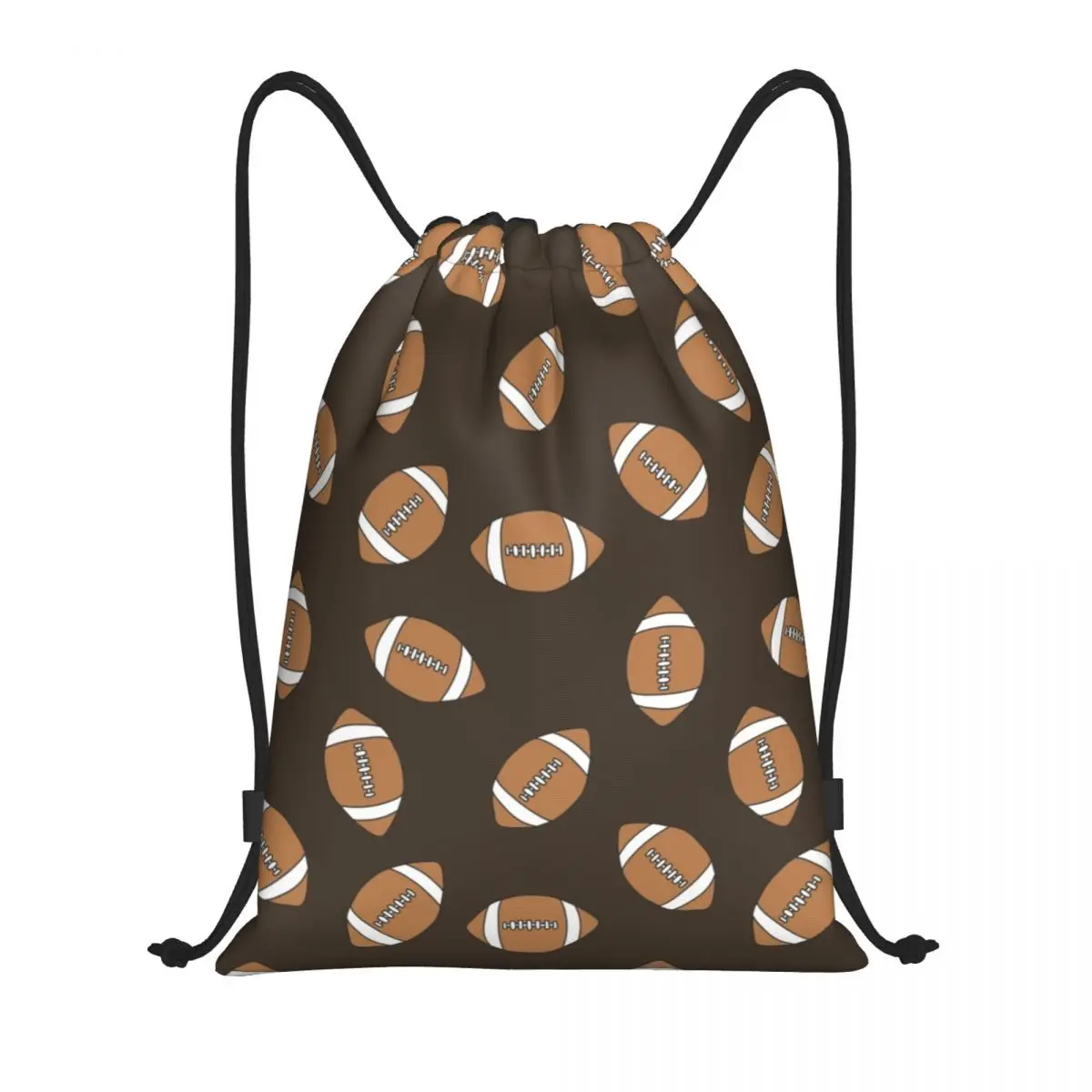 American Football Doodle Muster Kordel zug Rucksack Frauen Männer Fitness studio Sport Sackpack tragbare Rugby Ball Einkaufstasche Sack