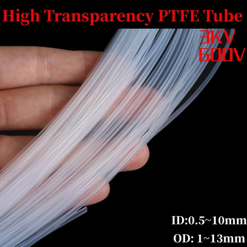 1M High Transparency PTFE Tube F46 Insulated Pipe Temperature Corrosion Resistance Teflon Tube