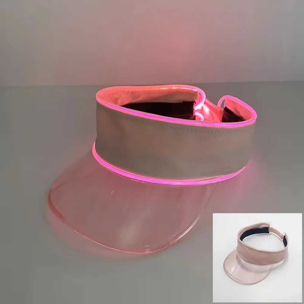 LED Sun Protection Empty Top Hat Adjustable LED Light Up Hat Sun Protection Sun Hat Luminous Hat Three Gears Flashing Hat Club