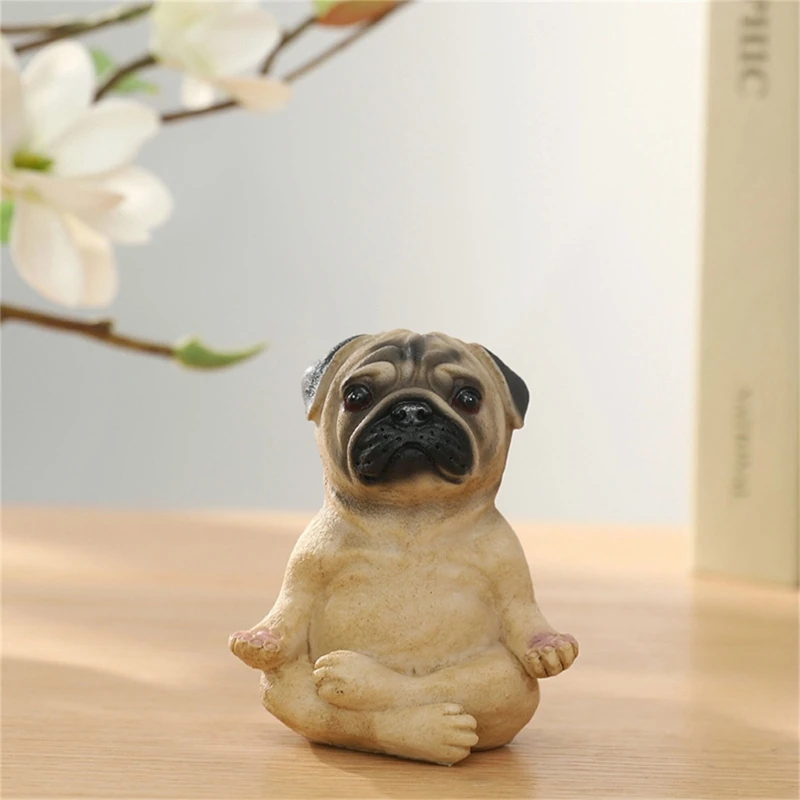 Home Yoga Dog Figurine A Charm Addition Bedroom Dormitory Decoration