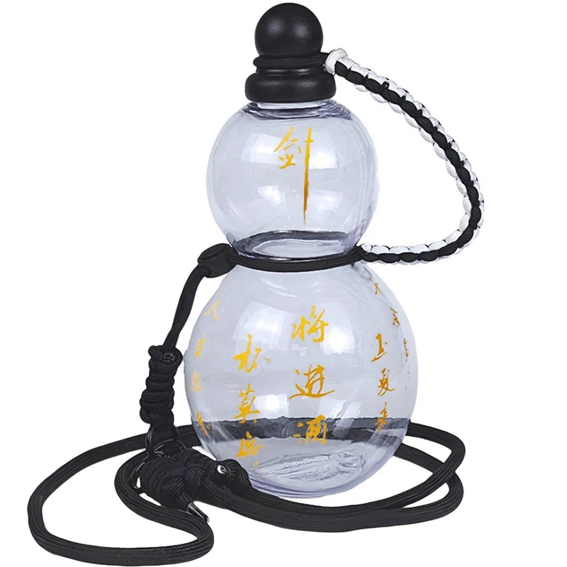 Garrafa de cabaça de inspiração retro chinesa 800ml garrafa de água de cabaça garrafa de água esportiva transparente