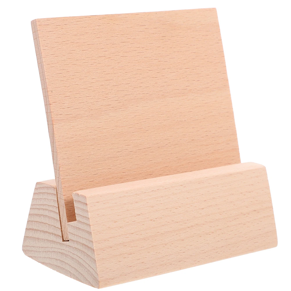 

Wooden Holder Base For Business Name Index Cards Desk Organizer Holiday Display Stand Wood Place Cardholder Desktop Decor Game