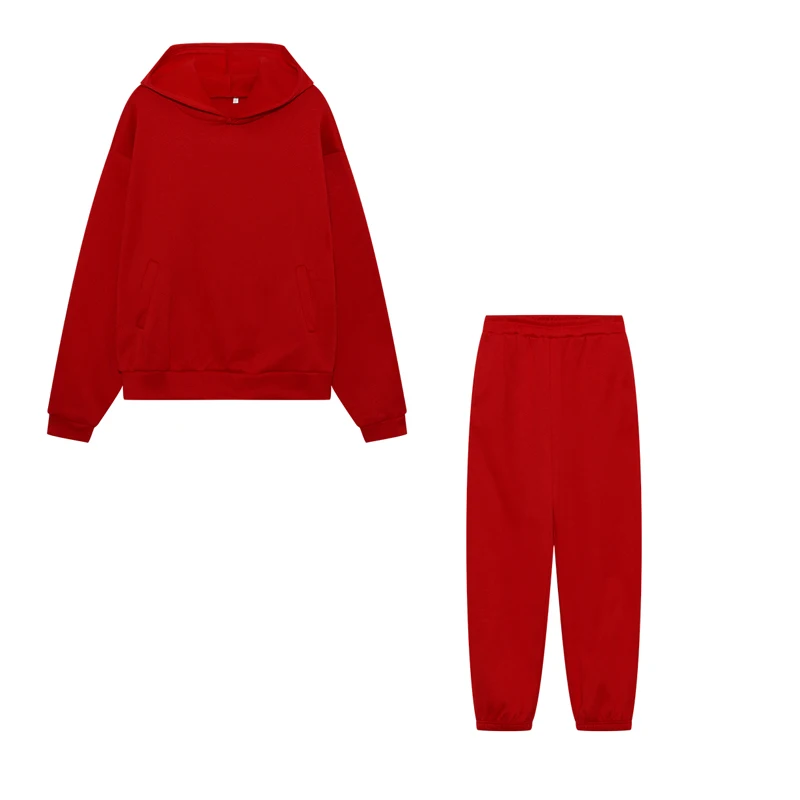 2026 Trend Lässige Mode Verdickter Langarm-Pullover und Hose Zweiteiliges Set mit Kappe für Damen – Detail 18