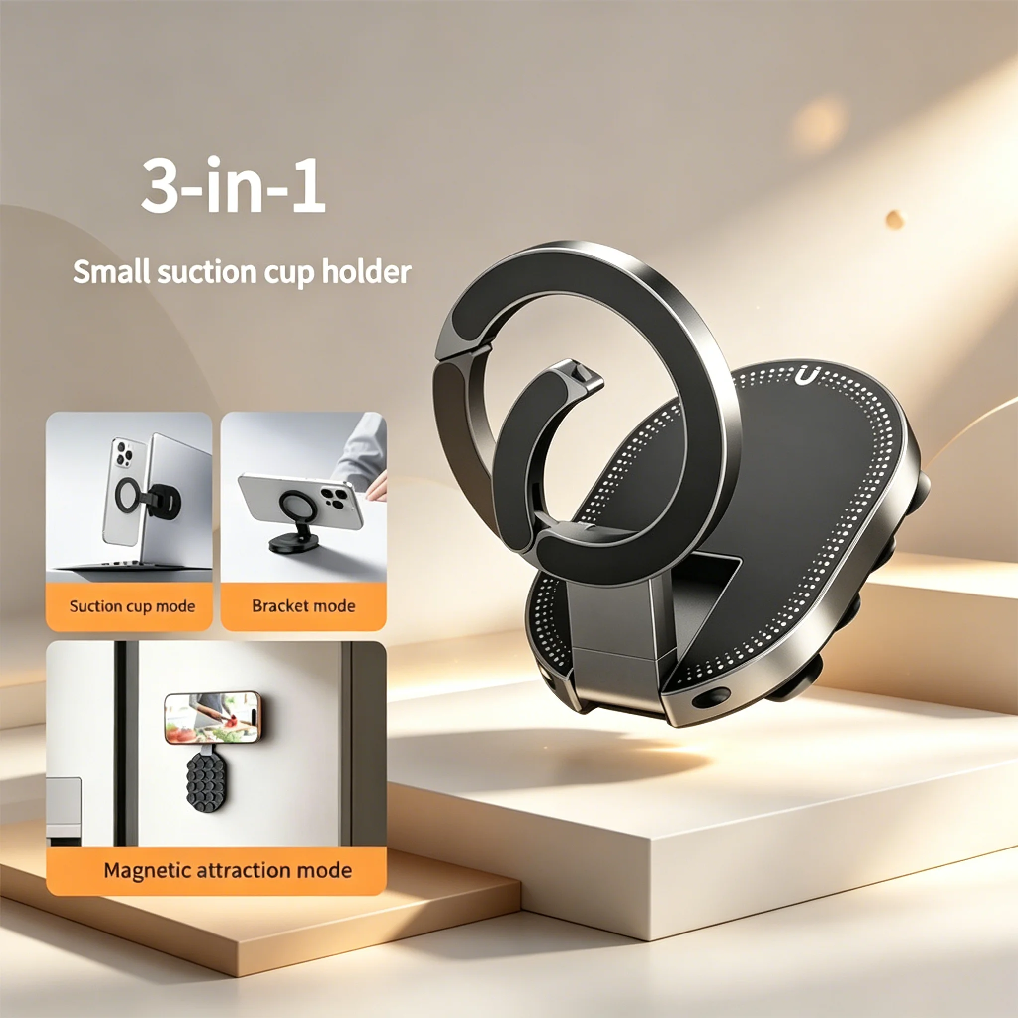 3-in-1 Multi-Functional Phone Holder Suction Cup Mount Desktop Stand Magnetic Support for iPhone Xiaomi Huawei Samsung