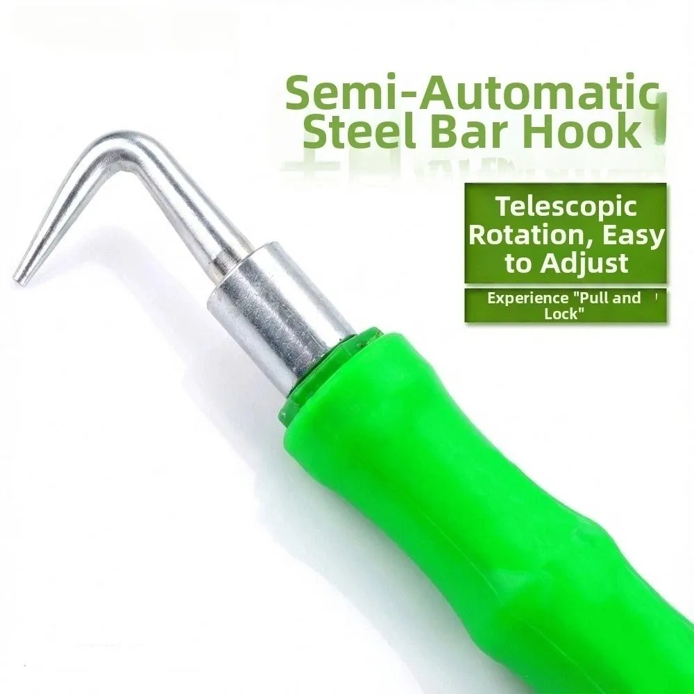 Non-Slip Handles Semi-Automatic Rebar Tying Hook Heavy-Duty Soft Grip Handle Steel Bar Tying Hook Scalable Pull Tie
