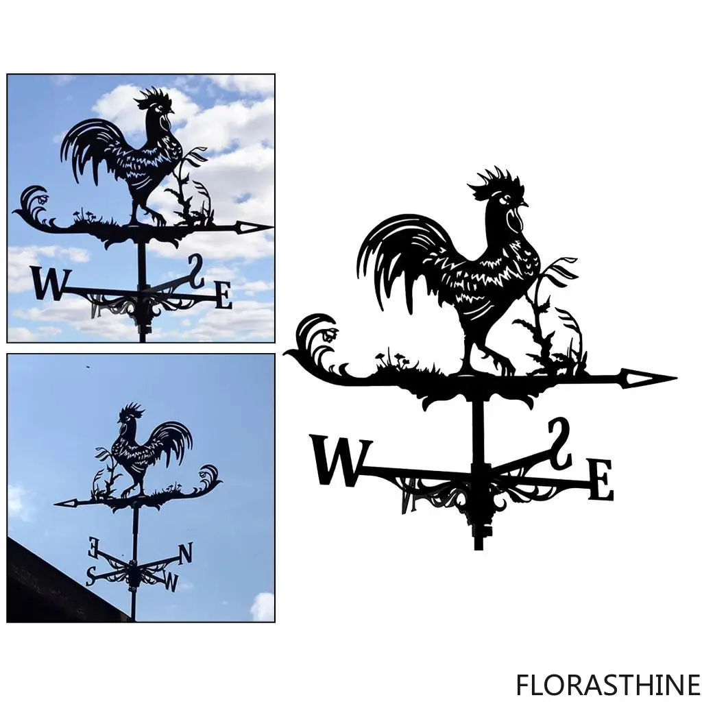 Rooster Weather Vane Metal Wind Indicator Garden Decoration for Shed Outdoor Roof Barn Pavilion