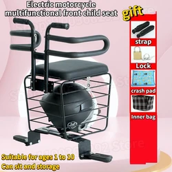 Electric Vehicle Front Child Seat Multifunctional Motorcycle Child Seat Front Storage Basket