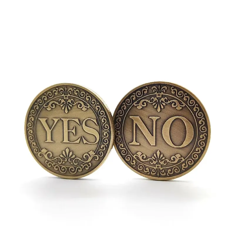 1PC Bronze Yes or No Commemorative Coin Souvenir Non-currency Coins Game Prop Challenge Coins Collection Decoration Crafts