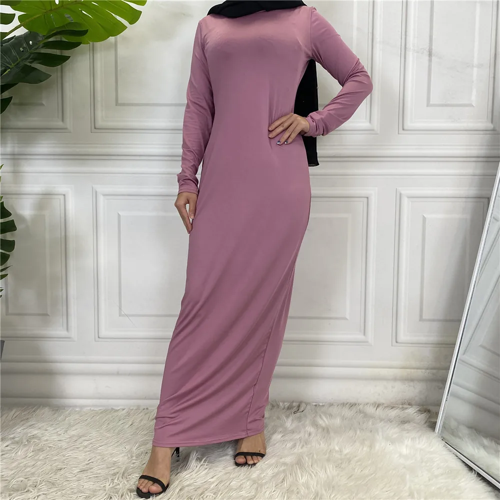 Cáqui macio feminino muçulmano abayas dubai mangas compridas vestidos finos islâmicos moda senhoras vestidos casuais abaya atacado rimaire