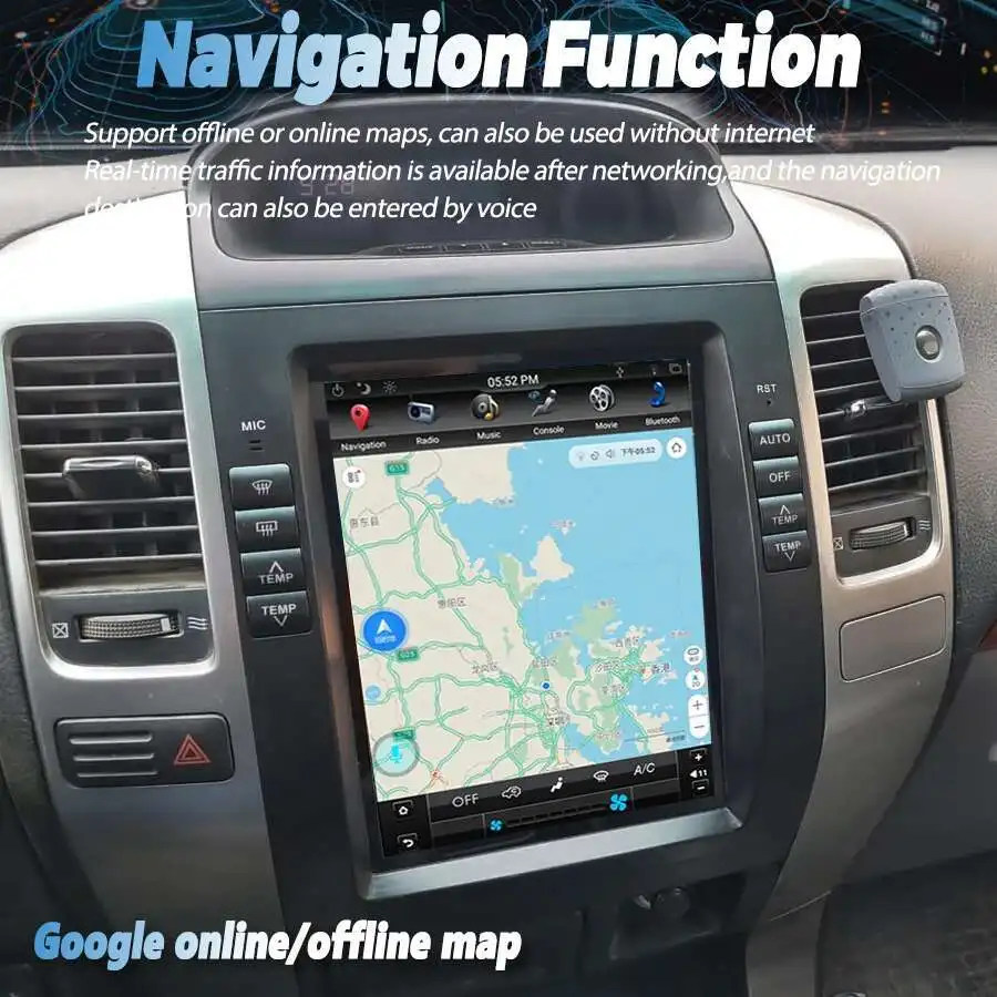 لتويوتا لاند كروزر برادو 120 لكزس GX470 أندرويد راديو السيارة مشغل وسائط متعددة Carplay GPS QLED شاشة تعمل باللمس الملاحة 10.4"