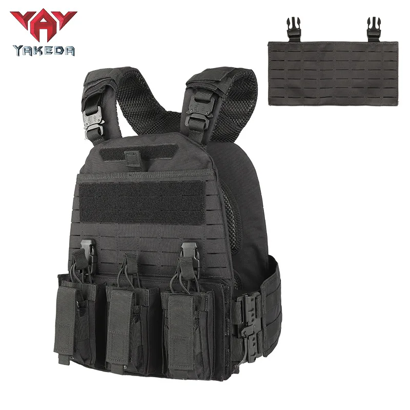 YAKEDA Tactical Vest 500D Nylon Multifunctional Vest Camouflage Combat Protective Vest Adventure CS Combat Training Equipment