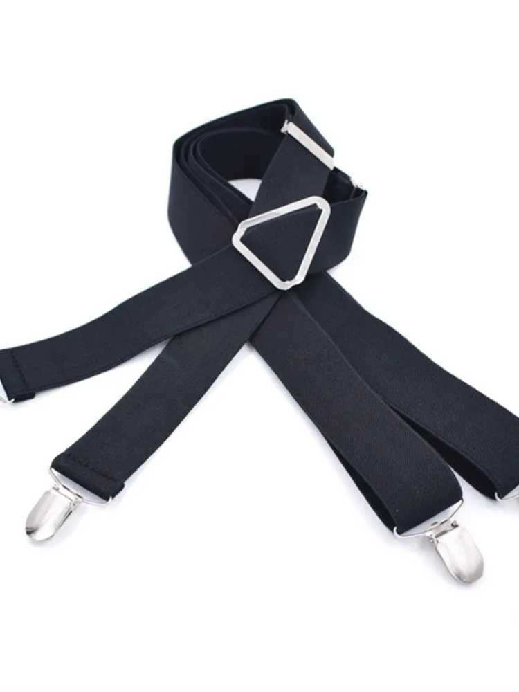 Bretelles élastiques réglables pour hommes et femmes, dos en X, 2.5CM de largeur, 4 Clips, bretelles élastiques réglables