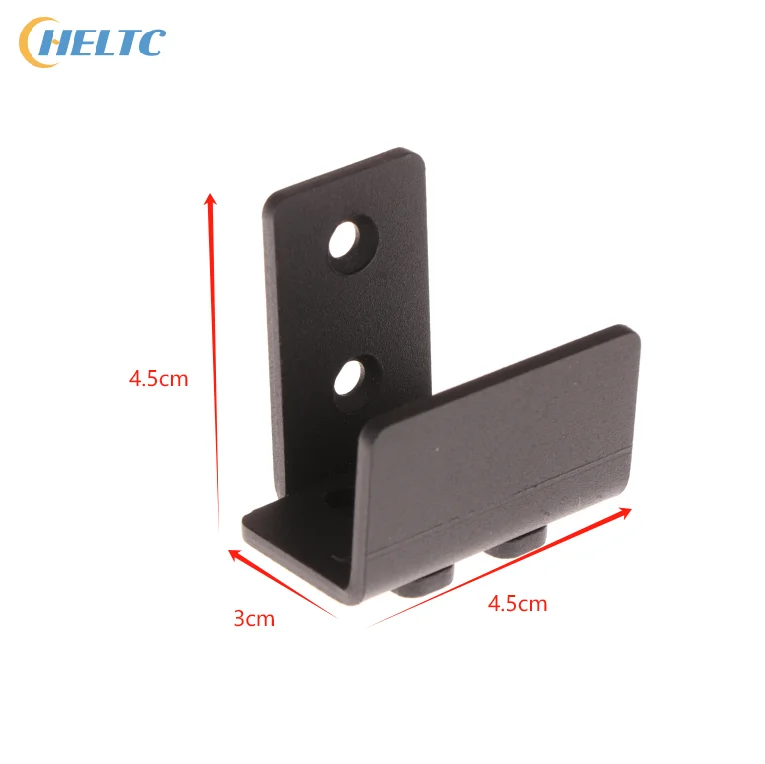 1 個黒スライド納屋ドア底床ガイドクリップ調整可能なユニバーサルドアガイドスロット付きスイングストップ