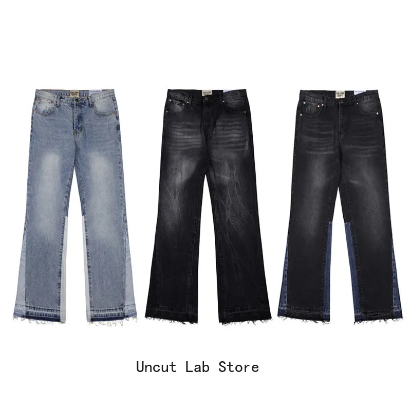 Gallery Dept Washed Splicing Jeans Same High Street Casual Pants