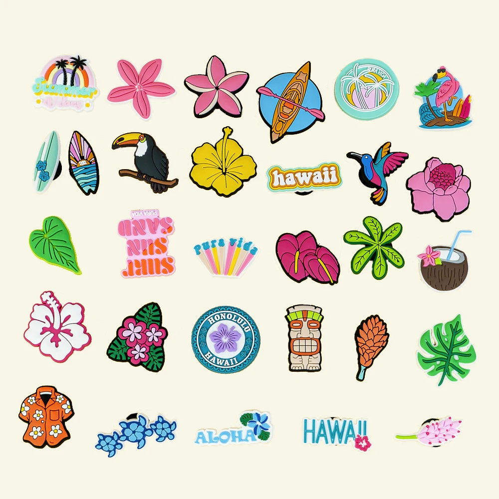 1/30 قطعة هاواي نمط الأحذية السحر موضة زهرة تصفح مجلس للنساء الرجال إكسسوارات أحذية دبابيس ل تسد حذاء رياضة الزينة #1