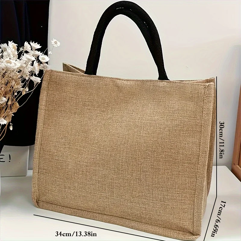 Teacher Linen Handbag with Practical Inner Pocket Design Tote for Outdoor Travel Shopping Bag Best Gift for Best Teacher Gifts 6