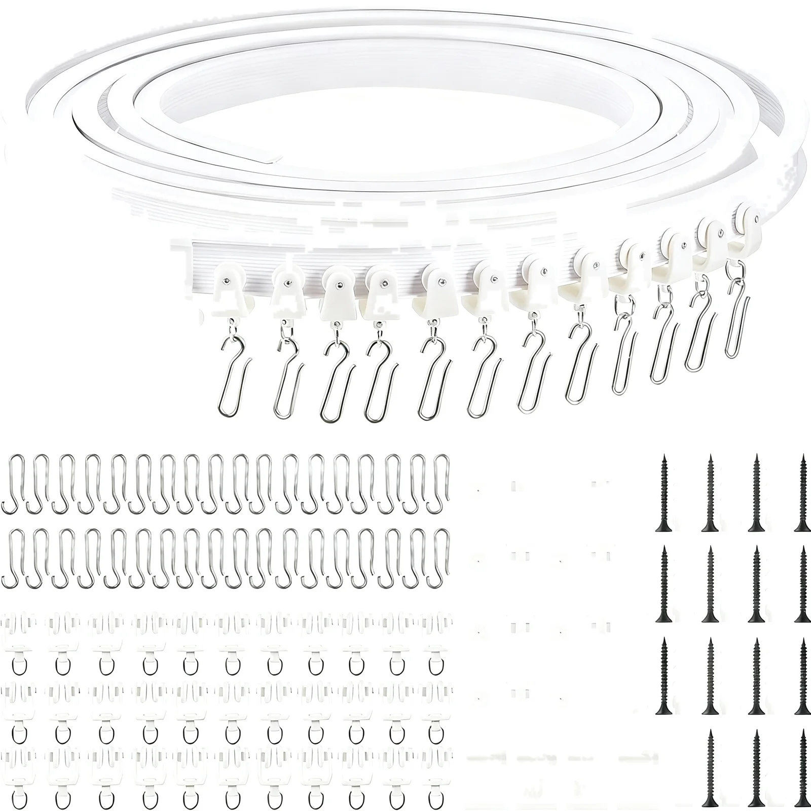 Plastic Curtain Rail Window Hardware Ceiling Mount Track Curtain Rail Kit Track