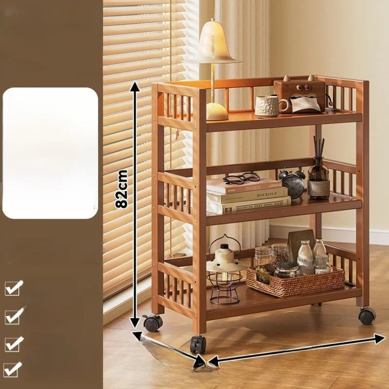 

Портативная маленькая тележка для дома, деревянный чайный столик, приставной столик к дивану, многофункциональная тележка для чая и воды с колесиками