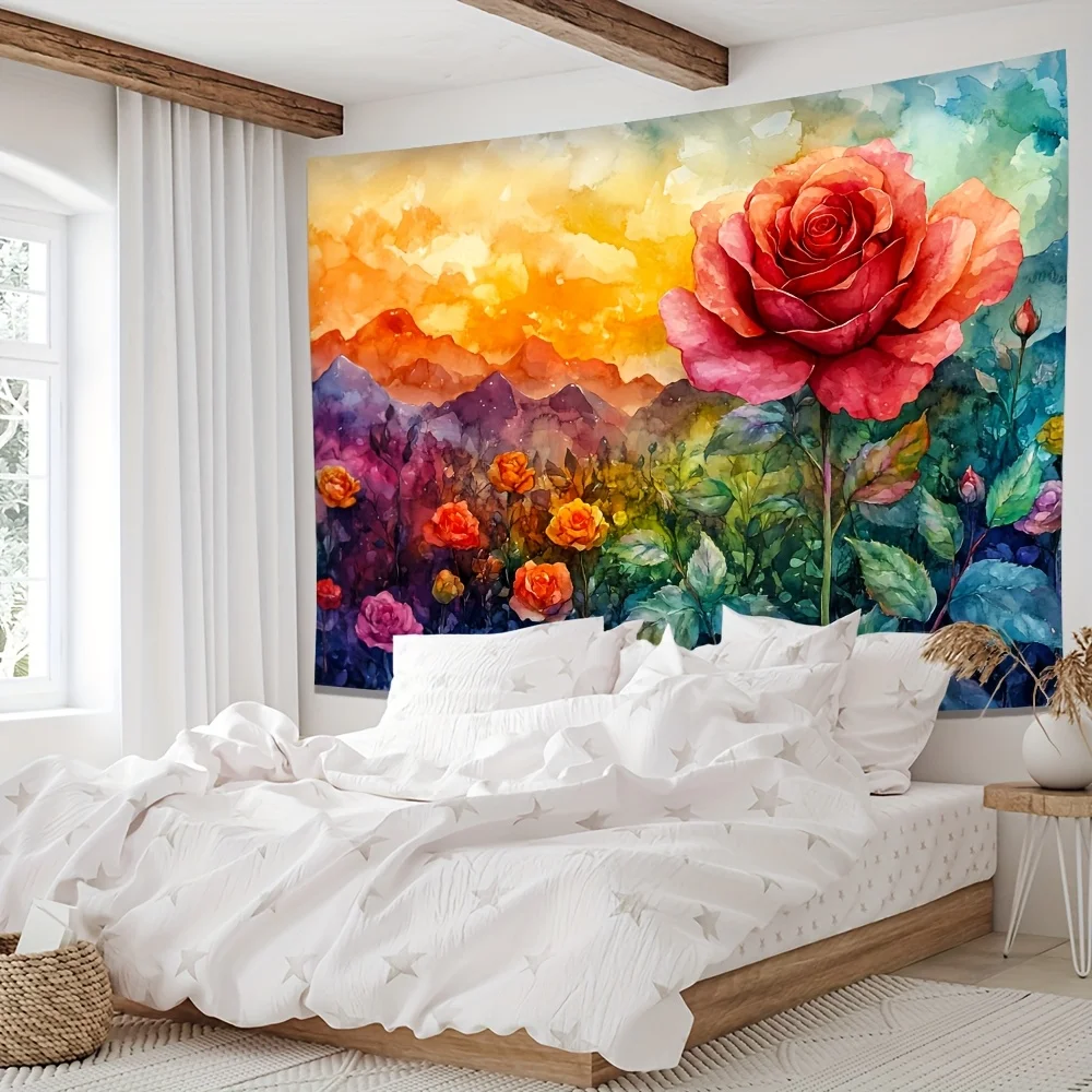 

Rose Valley pattern tapestry is suitable for living room bedroom home and office decoration machine washable