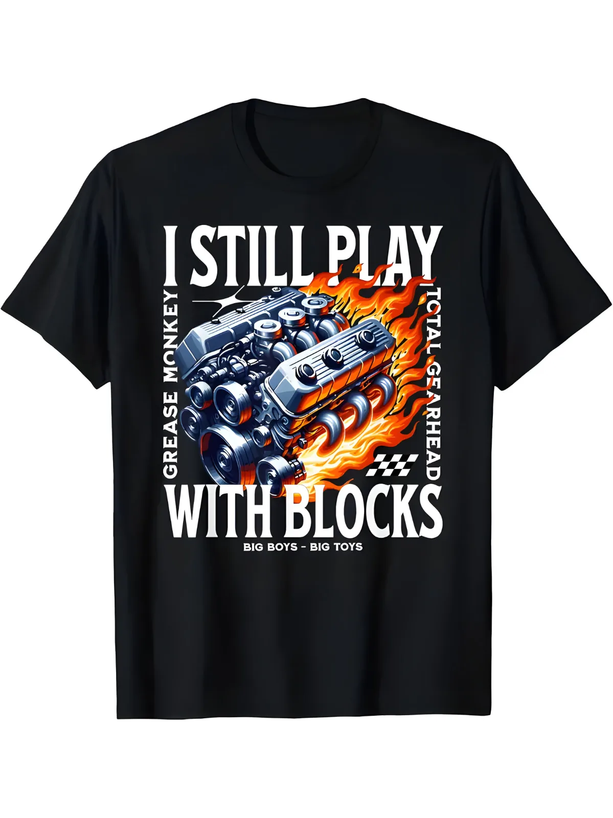 New, I still play block repairman V8 engine block enthusiast T-shirt