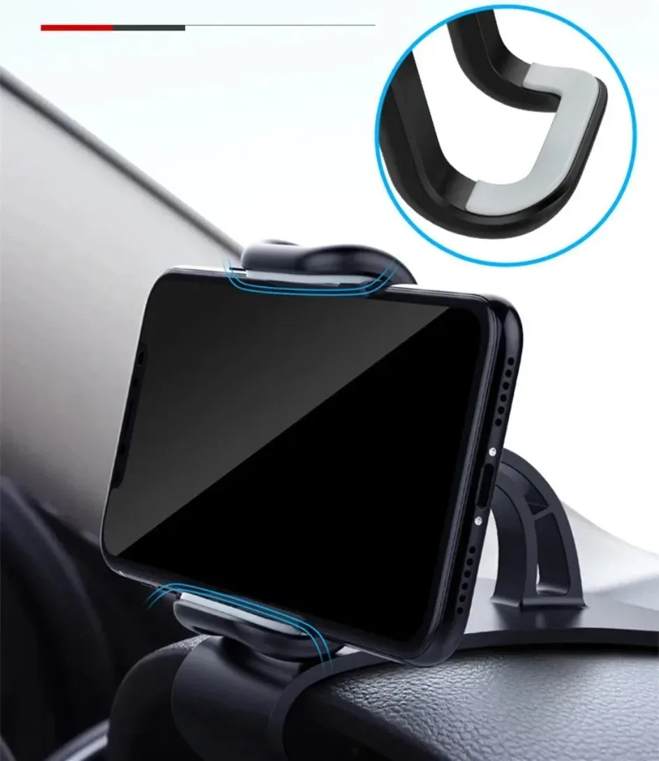 360 ° Drehbare Auto-Handyhalterung – Armaturenbretthalterung mit Federclip, keine Sichtblockierung für 6,7-Zoll-Smartphones, einfach zu installieren – Detail 5