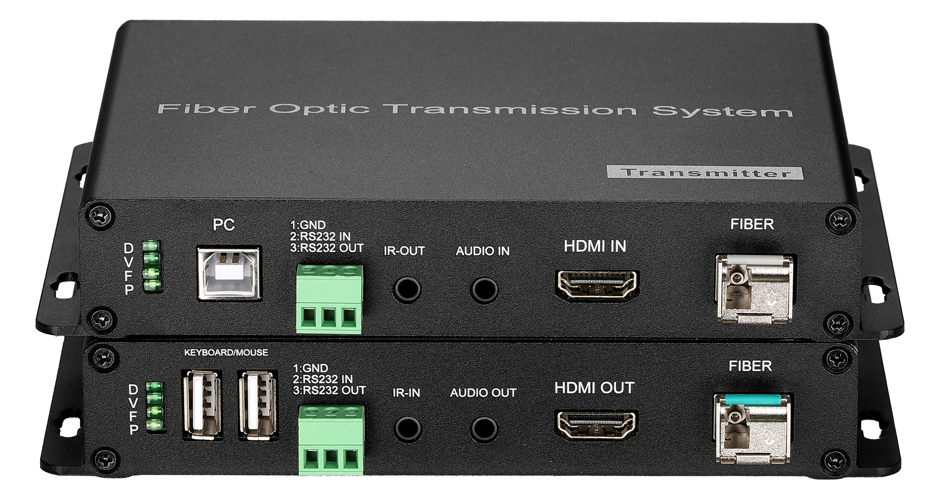 Smart EDID 4K60Hz HD-MI Fiber Optic Converter With KVM