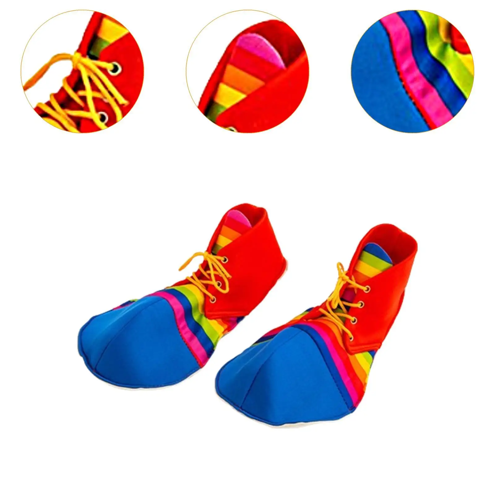 레인보우 광대 신발 여러 가지 빛깔의 줄무늬 크리스마스 장식 휴일 파티를위한 코스프레 신발 할로윈 카니발 어린이