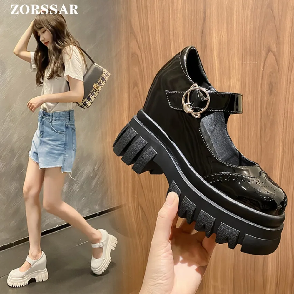 Women Pumps Mary Jane Super High Heel Platform Wedge Spring Ladies Sandals Belt Buckle Classic Sweet Punk Female Lolita Shoes