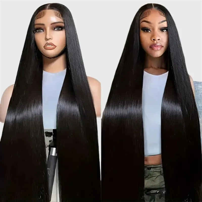 

36 Длинный дюймов 13x4 HD Парик Фронта Шнурка Бразильский Прямой Парик Человеческих Волос Для Женщин 200 Плотность 13x6 Прозрачный Парик Фронта Шнурка