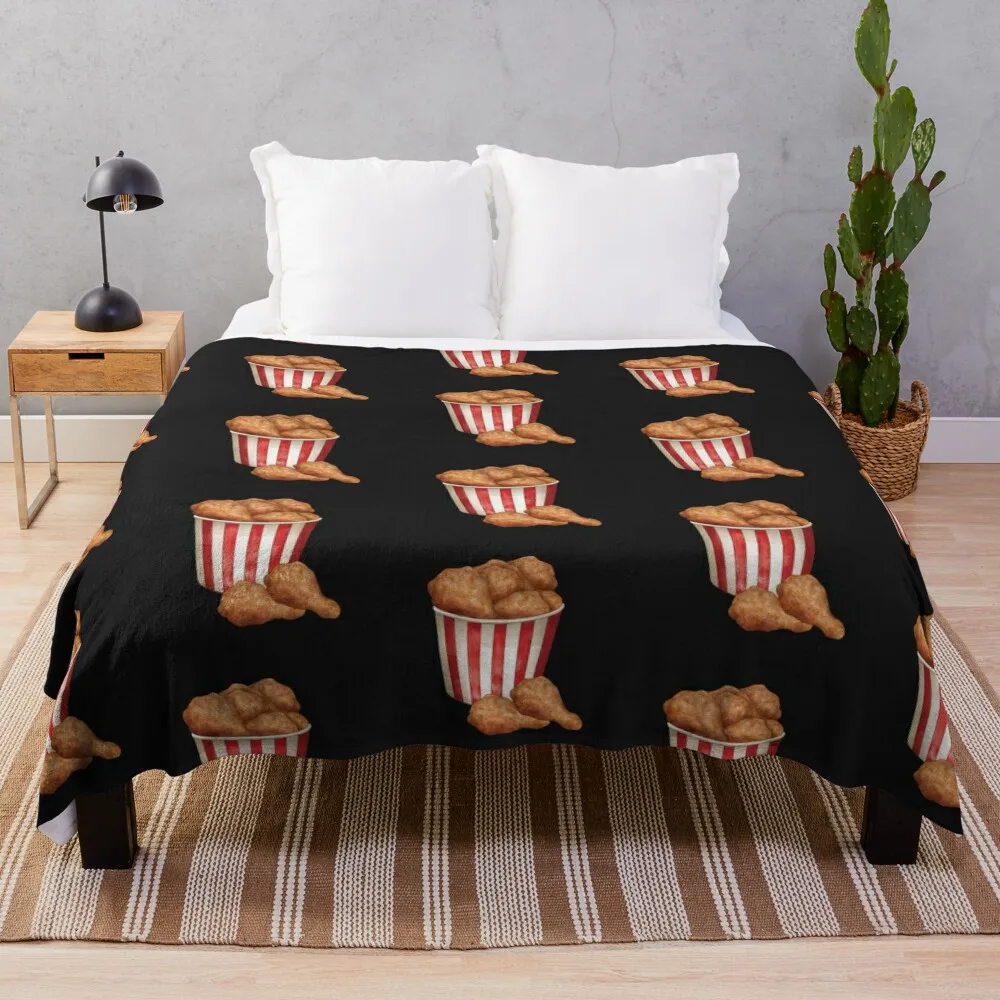 

Bucket of Fried Crispy Chicken Throw Blanket Decorative Sofas Decorative Throw For Baby Luxury Designer Blankets